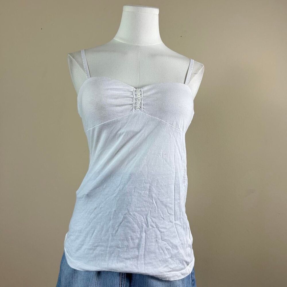 L.e.i White Babydoll Cami With Lace and a Built-in Bra